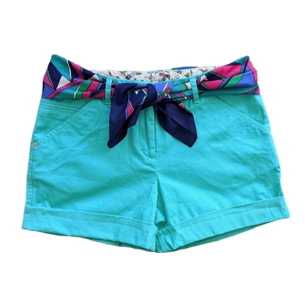 VINTAGE CHEROKEE Green cotton jeans shorts revorked @L1